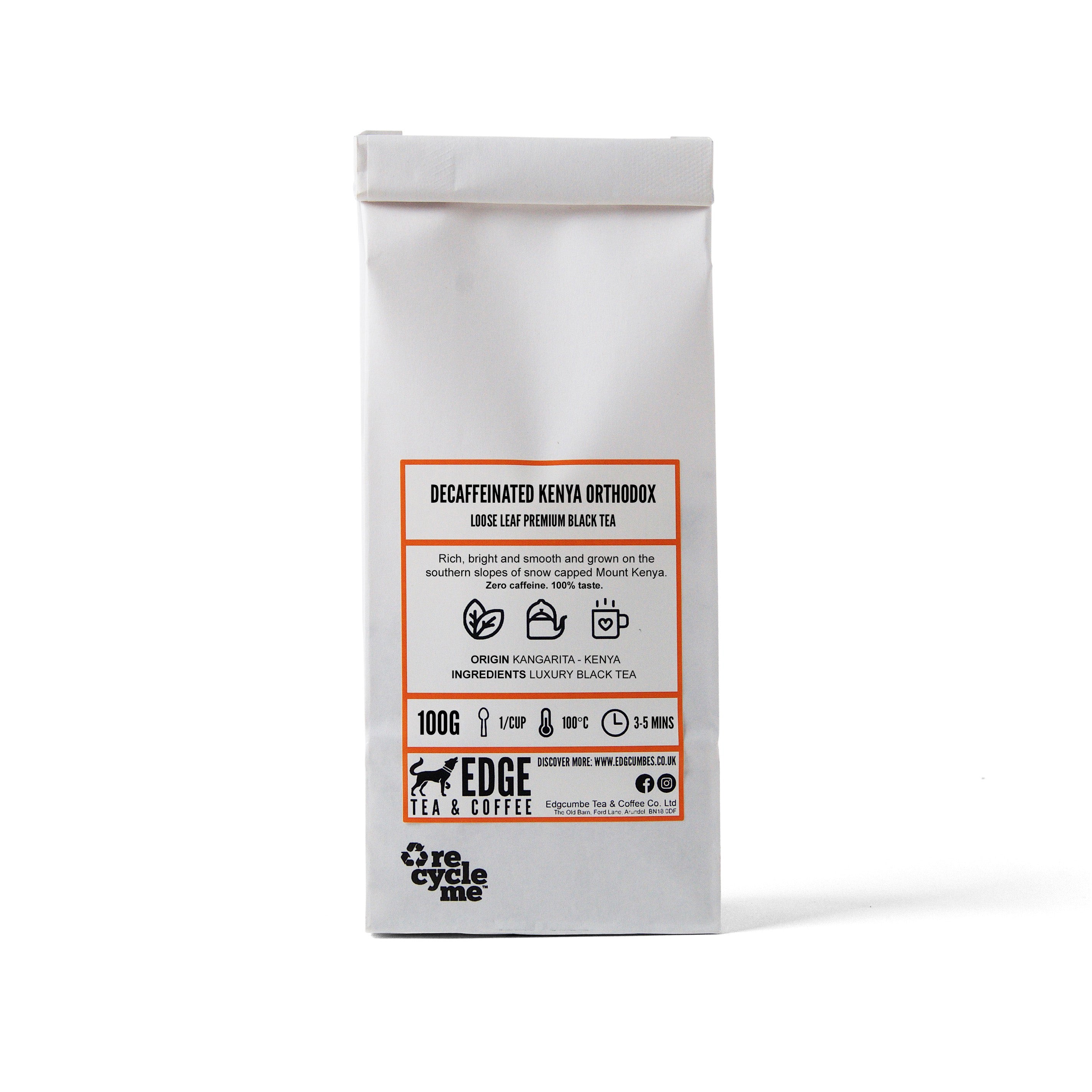 CAFFEINE　チョコ50、ホワイト50 Decaf Kenya Orthodox | Loose Leaf Tea | Black Tea | Decaf | EDGE