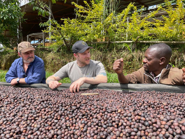 Chris Edgcumbe at Burundi Coffee farm washing station