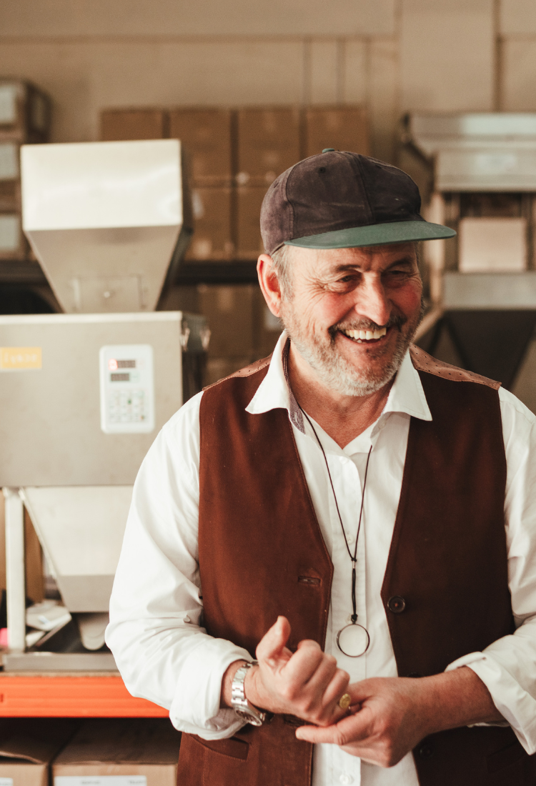 Coffee roaster Chris smiling